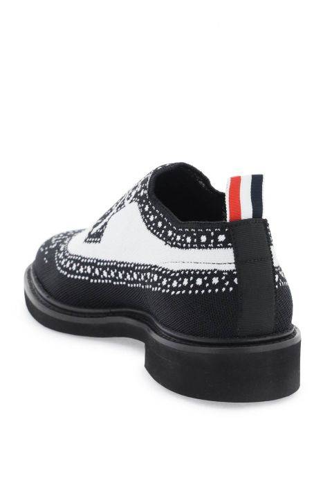 thom browne longwing brogue loafers in trompe l'oeil knit