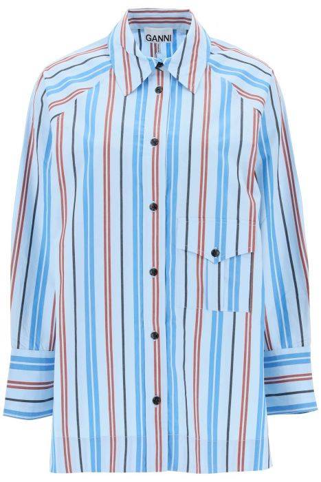 ganni oversized striped shirt