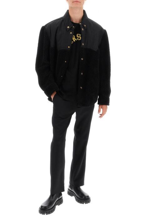 versace barocco silhouette fleece jacket