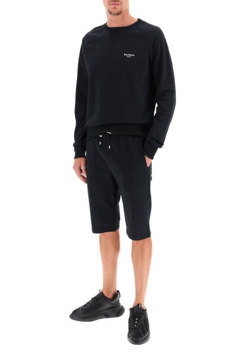 balmain sweatshorts with flocked logo