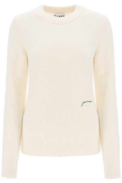 ganni sweater in brushed alpaca blend
