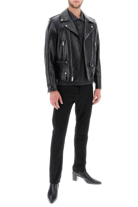 saint laurent calf leather biker jacket