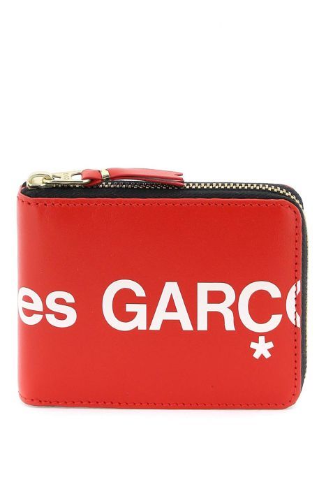 comme des garcons wallet zip-around with maxi logo