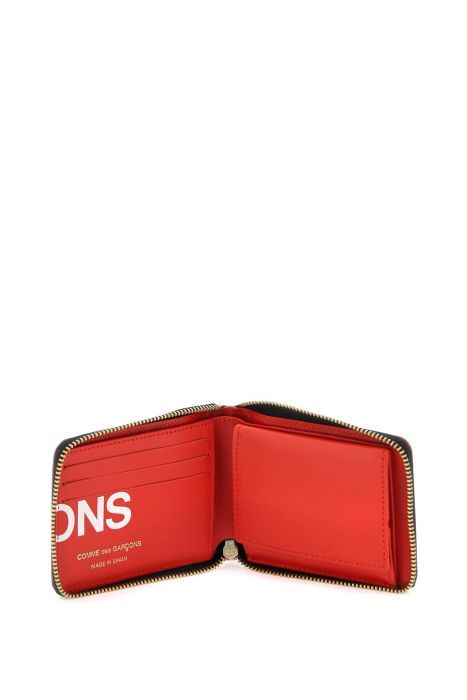 comme des garcons wallet zip-around with maxi logo