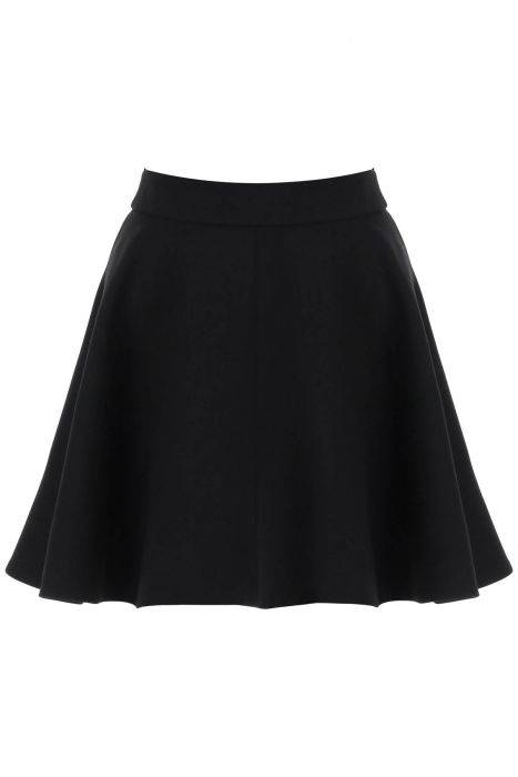 loewe circular mini skirt in silk and wool