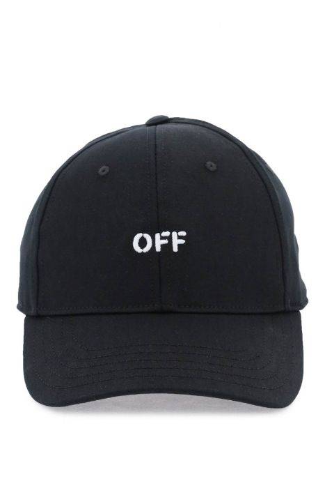 off-white baseball cap with logo