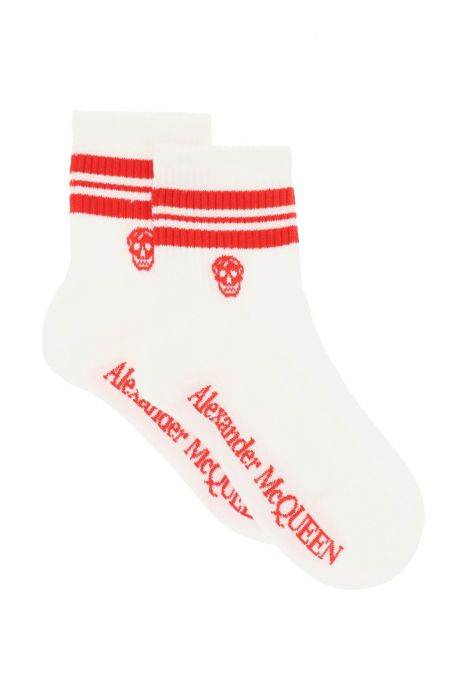 alexander mcqueen stripe skull sports socks