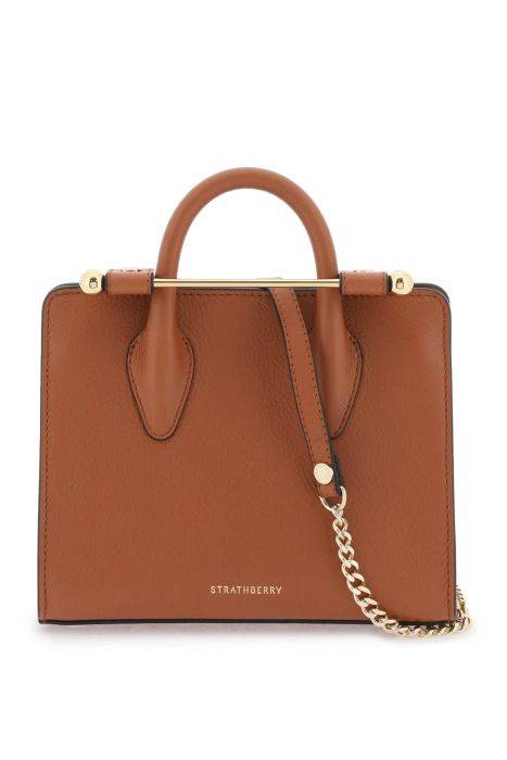 strathberry nano tote leather bag