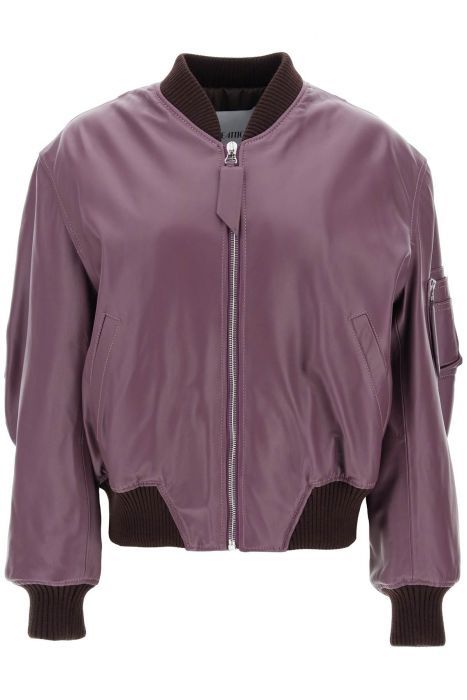 the attico anja leather bomber jacket