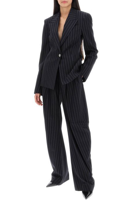 the attico gary pinstriped pants with wide leg