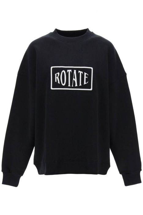 rotate crew-neck sweatshirt with logo embroidery