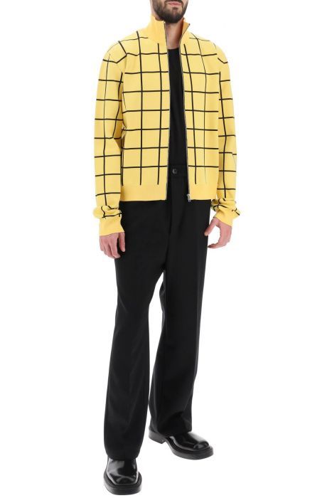 marni zip-up cardigan with check motif