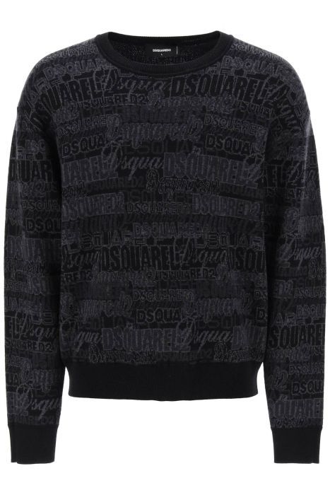 dsquared2 wool sweater with logo lettering motif