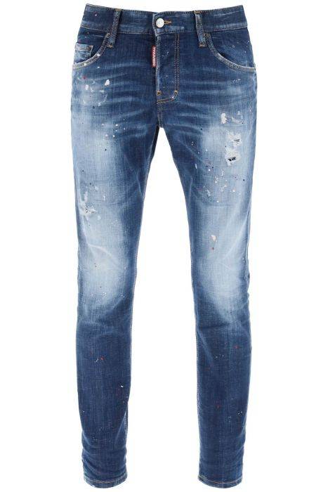dsquared2 jeans skater in medium red spots wash