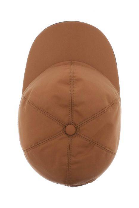 zegna baseball cap with leather trim
