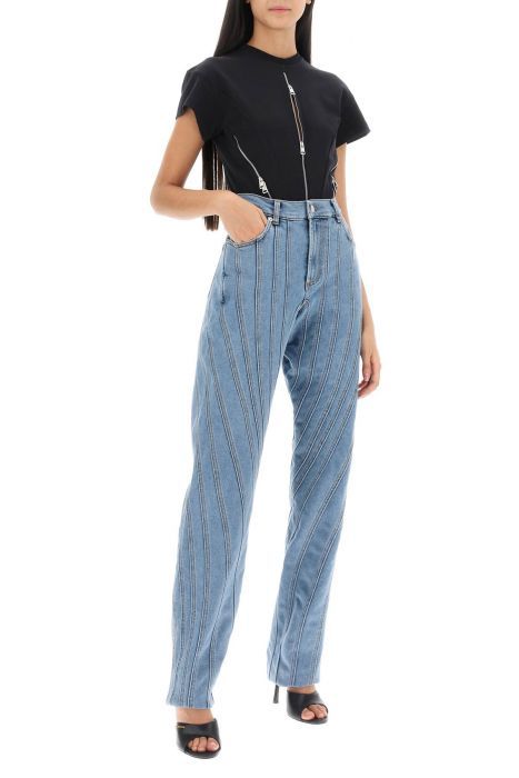 mugler spiral baggy jeans