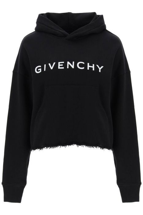 givenchy cropped hoodie with logo print