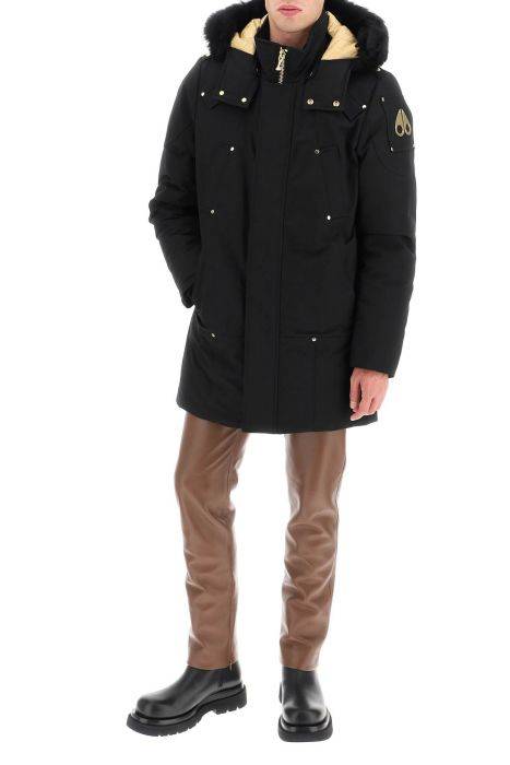 moose knuckles gold stirling neoshear parka with shearling trimming