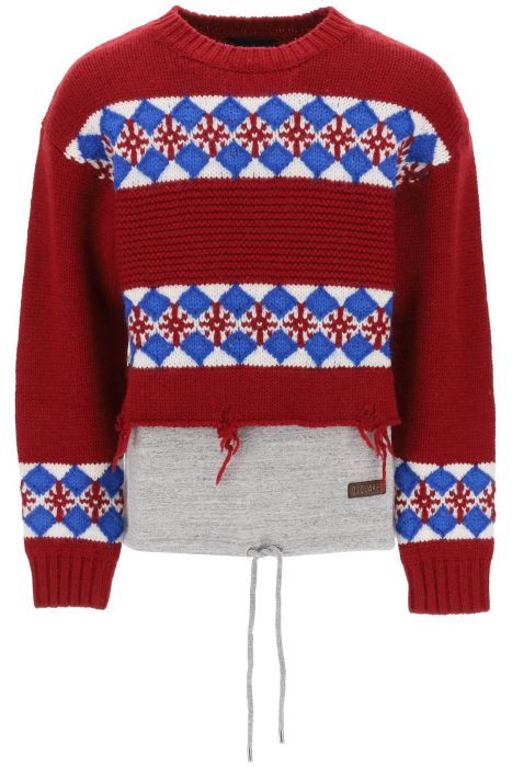 dsquared2 canadian hybrid sweater