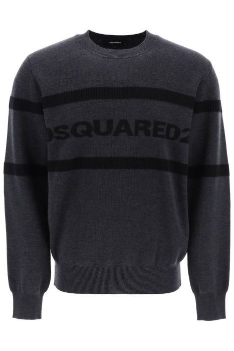 dsquared2 jacquard logo lettering sweater