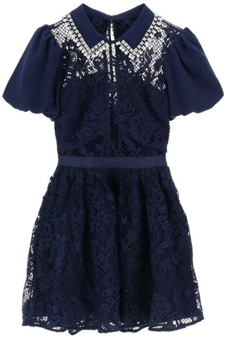 self portrait floral lace mini dress