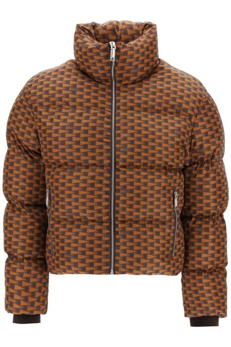 bally short puffer jacket with pennant motif