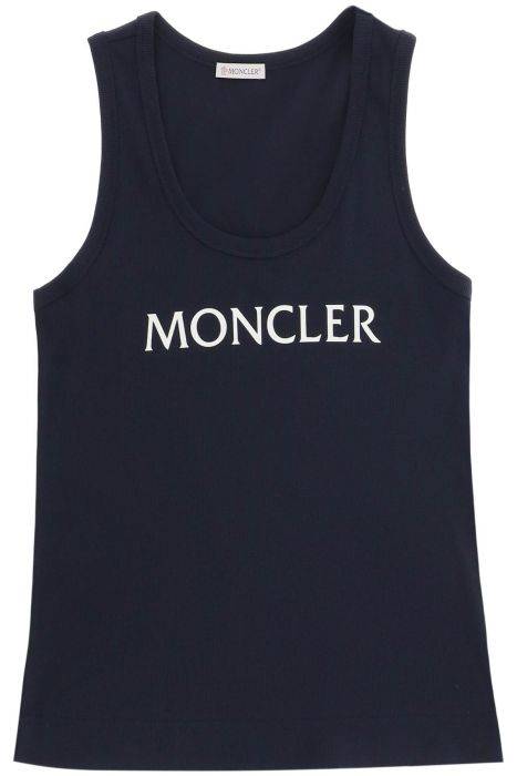 moncler logo print ribbed tank top