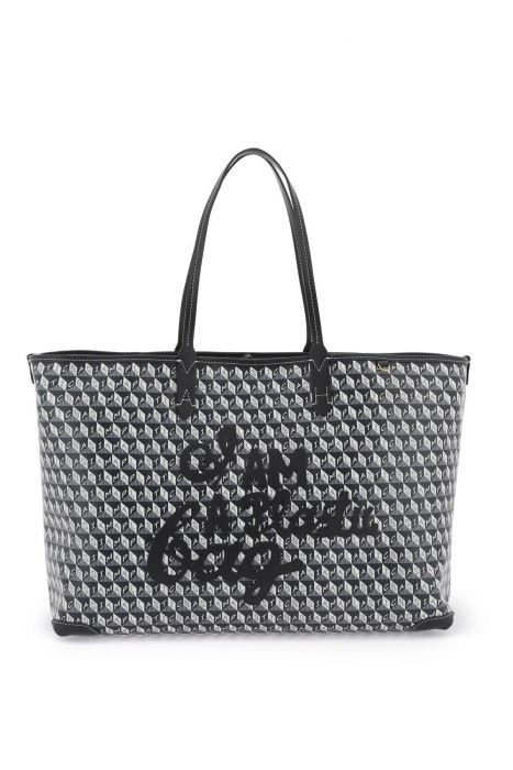 anya hindmarch i am a plastic bag motif tote bag