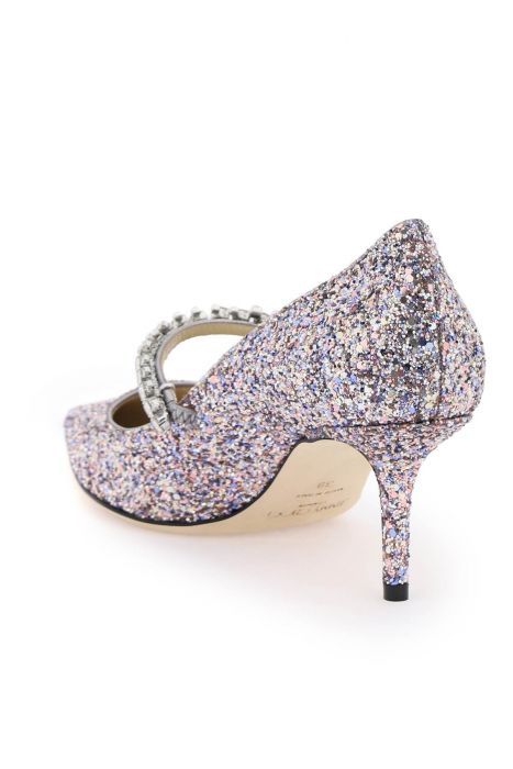 jimmy choo décolleté bing 65 con glitter e cristalli