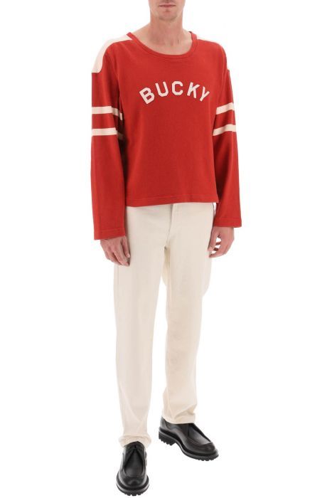 bode bucky two-tone cotton sweater