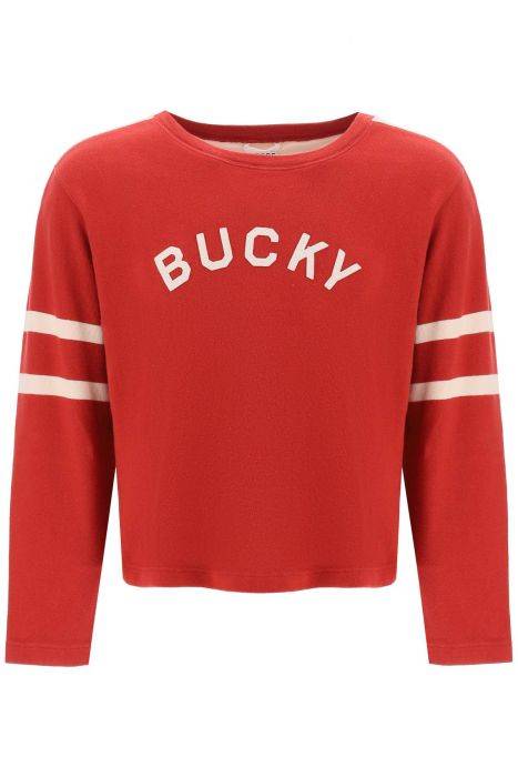 bode bucky two-tone cotton sweater