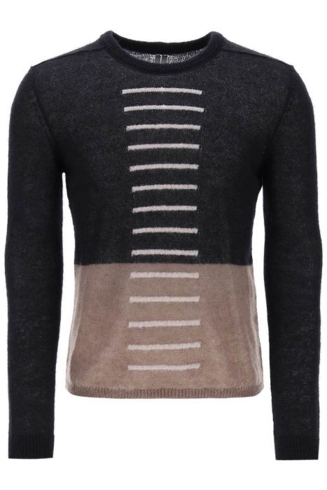 rick owens 'judd' sweater with contrasting lines