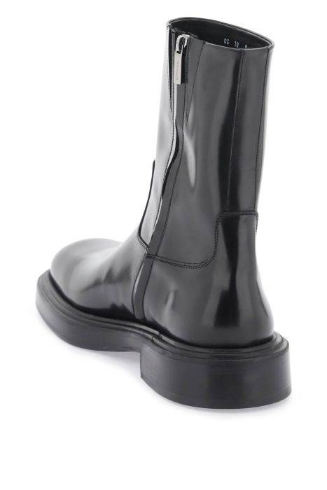 ferragamo leather zippered boots