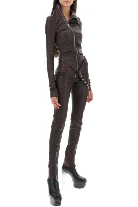 rick owens jumpsuit in leather