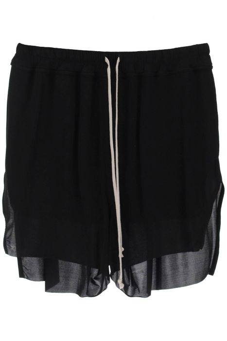 rick owens sporty shorts in cupro