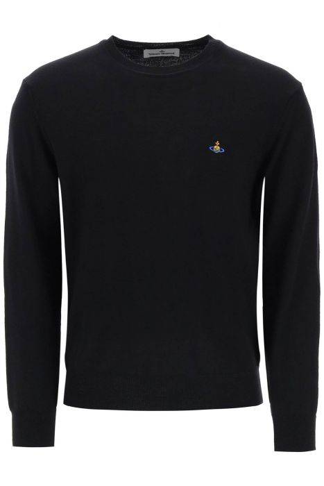 vivienne westwood orb-embroidered crew-neck sweater