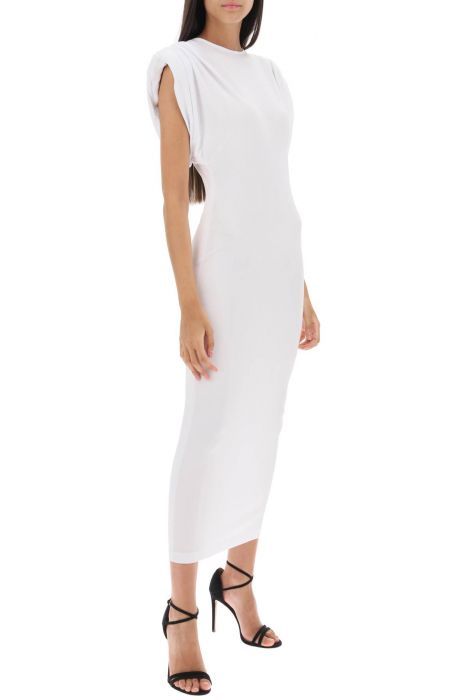 wardrobe.nyc midi sheath dress with structured shoulders