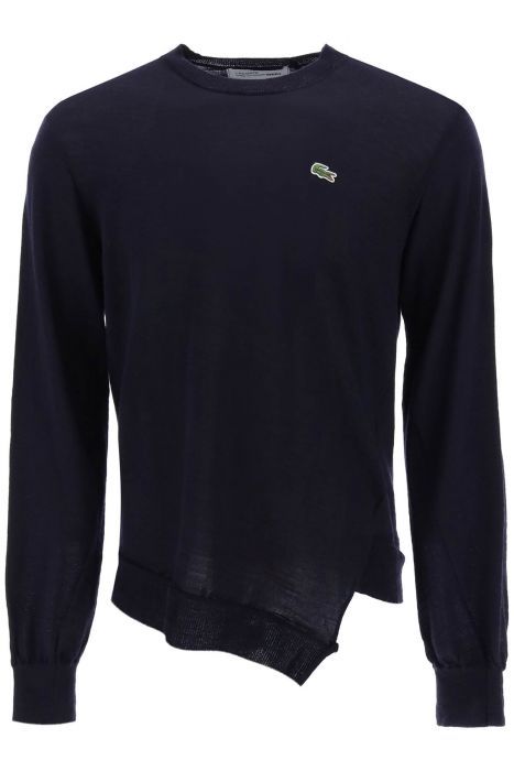 comme des garcons shirt pullover con taglio sbieco x lacoste