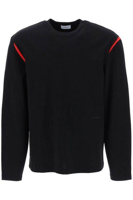 ferragamo long-sleeved t-shirt with contrasting inlays