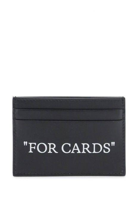 off-white bookish card holder with lettering