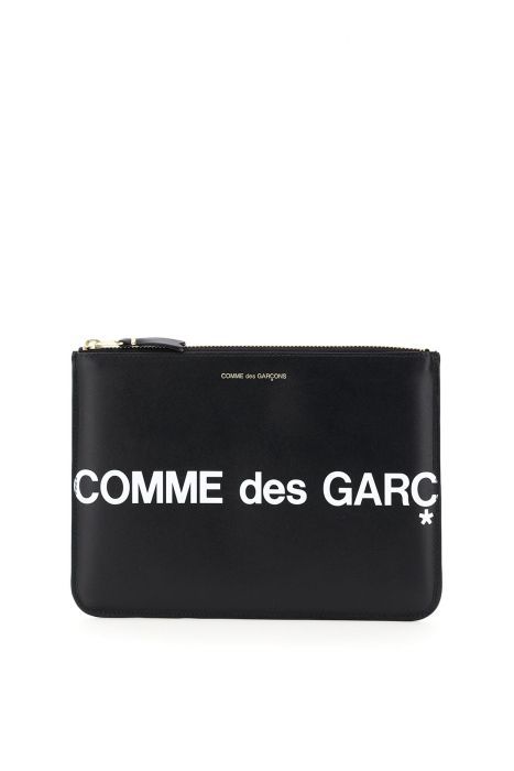 comme des garcons wallet leather pouch with logo