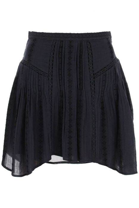 isabel marant etoile jorena mini skirt with lace inserts