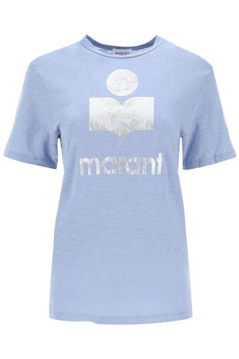 isabel marant etoile t-shirt zewel con logo metallizzato