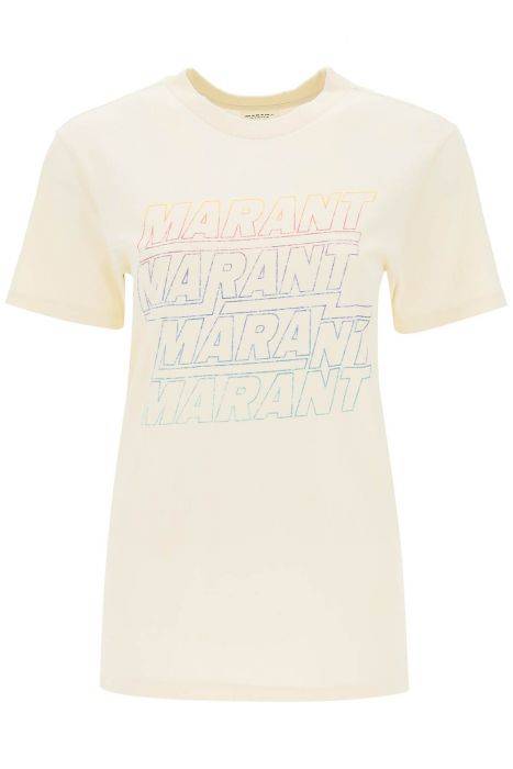 isabel marant etoile zoeline t-shirt with logo print