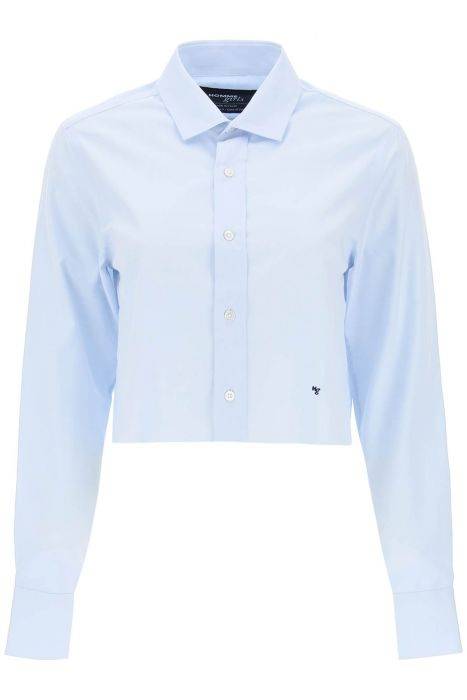 homme girls cotton twill cropped shirt