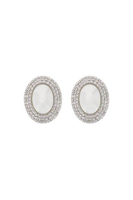 alessandra rich oval earrings with pearl and crystals