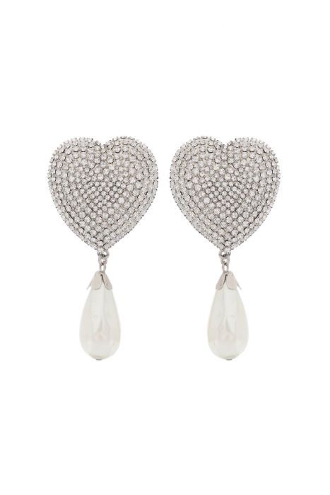 alessandra rich heart crystal earrings with pearls
