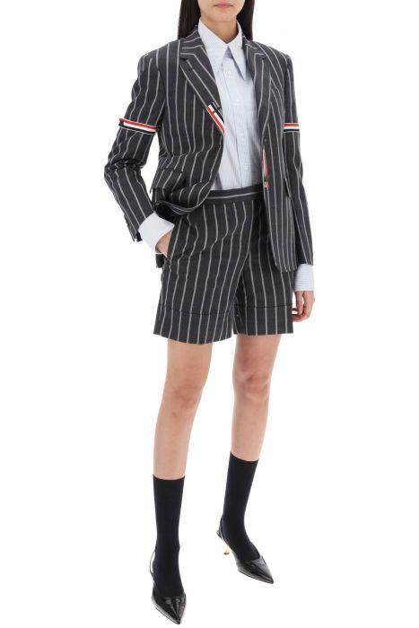 thom browne striped tailoring shorts
