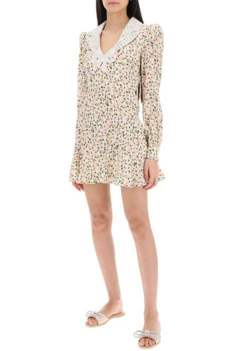 alessandra rich mini dress with lace collar