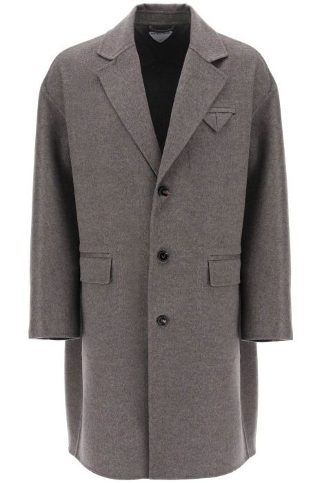 bottega veneta single-breasted coat in wool and cashmere